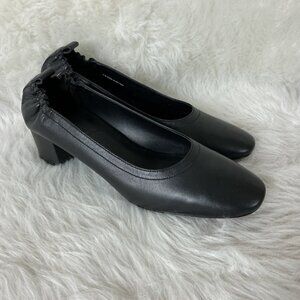Everlane Black Leather The Day Heel Pumps 11